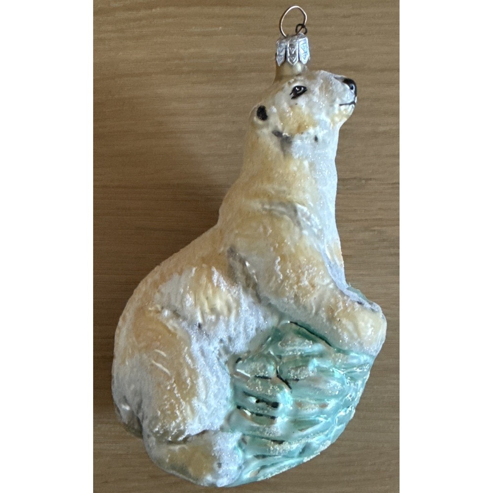 Slavic Treasures Polar Bear‎ On Iceberg Slavic Treasures Glass Ornament 2001